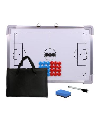 Magnetic Soccer Football Coach Board Portable Clipboard Tactical Magnetic Board Kit W/Marker Pieces,Pen, Eraser, Storage Bag