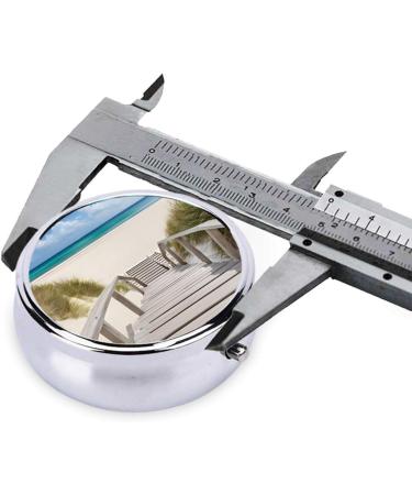 Beach Scenery Mini Round Pill Box - 3 Compartment Portable Pill Organizer for Travel Home & Office - Buy Online on GoSupps.com