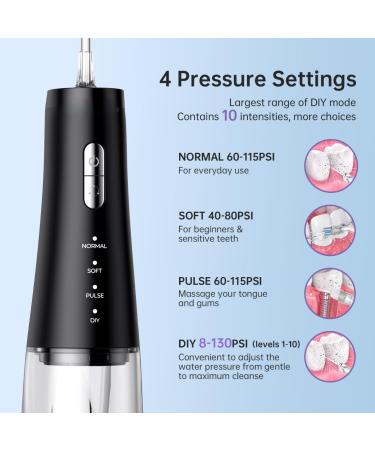 USB Rechargeable Water Flosser - Portable Cordless Teeth Cleaner Waterproof with 4 Modes for Home & Travel - Buy Online on GoSupps.com
