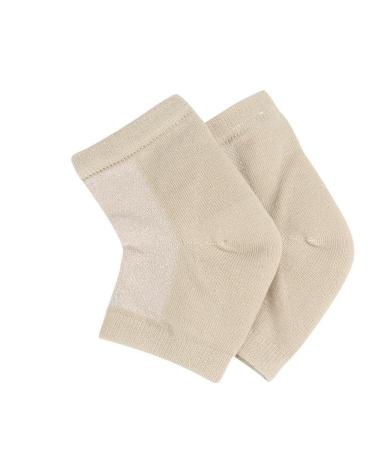 3 Pairs Moisturising Heel Socks Gel Linked Open Toe for Cracked Dry Heel Women Men Spa Foot Care Socks for Dry Hard Cracked Skin Moisturising Day Night Care Skin Beige