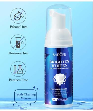 Teeth Whitening Toothpaste Foam 60ml | Bright White Teeth Mousse for Stain Removal - 1PC - Buy Online on GoSupps.com