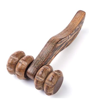 Wood massager wooden hand massager roller massager head massage roller back massage roller to relieve sore muscles and to promote blood circulation
