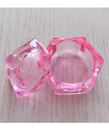 2 Pcs Glass Crystal Nail Art Acrylic Liquid Powder Dappen Dish Cups - Pink - Buy Online on GoSupps.com