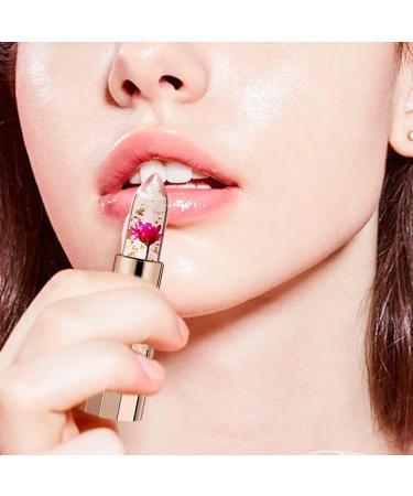  Bavokon Colored lipstick | Nourishing temperature-changing lip balm | Moisturizing lip gloss with gold leaf flower - Warm and party-friendly jelly lip stick Bavokon - Buy Online on GoSupps.com