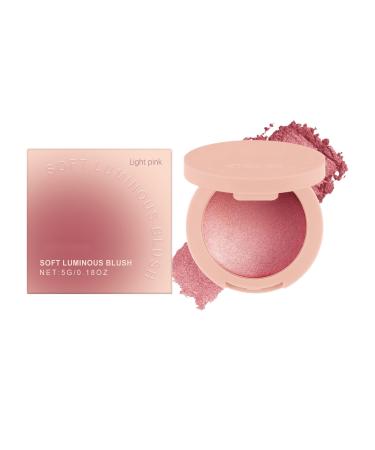 Blush Powder facial blush makeup easy to apply builtin longlasting shine formula rosy cheek cosmetics for contour shape highlight women of all skin tones day or night look light pink 1 g 1er Pack