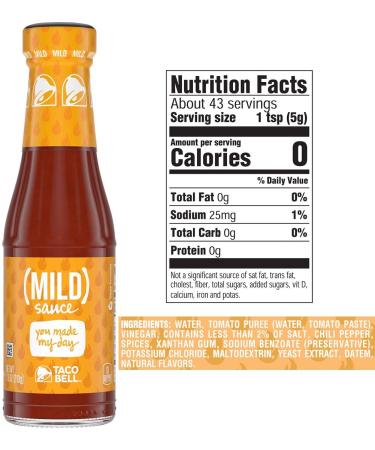 Taco Bell Mild Sauce 7.5 Ounce (Pack of 4) with By The Cup Swivel Spoons - Delicious Flavor Combo! - Buy Online on GoSupps.com