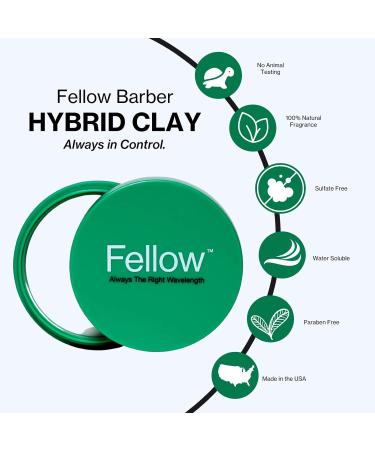 Fellow Barber Hybrid Clay - Premium Water-Based Hair Clay for Medium Hold & Matte Finish | 100% Natural Paraben & Cruelty Free - 1.5 oz - Buy Online on GoSupps.com