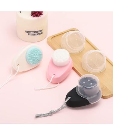 3PCS Facial Cleansing Brushes - 2 in 1 Silicone Scrubber & Soft Bristle Brush Set for Deep Skin Cleansing - Black, Pink, Green - Buy Online on GoSupps.com