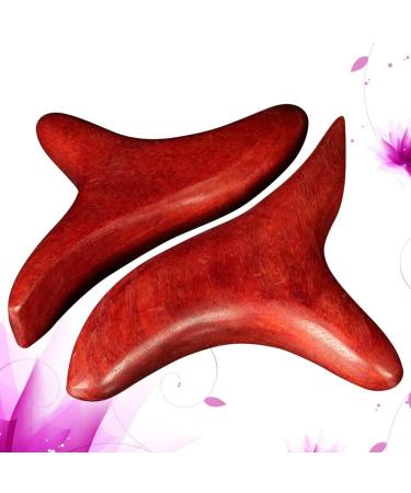2-Piece Dark Red Wood Massage Stick & Gua Sha Tool | Thai Facial & Body Massage Tools - International Shipping - Buy Online on GoSupps.com