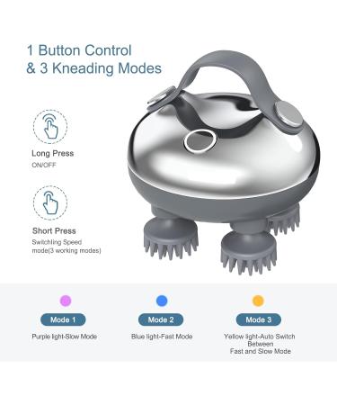 Ankilo Upgraded Electric Hair Scalp Massager with 3 Kneading Modes Portable Head Massager Handheld Waterproof Head Scratcher for Hair Growth Deep Clean and Stress Relax Cat Dog Massager - Buy Online on GoSupps.com