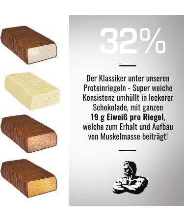 Weider 32% Protein Bar - Delicious Chocolate-Coated Energy Snack | High Protein Coconut Bars (12 x 60g) for Muscle Building - Buy Online on GoSupps.com