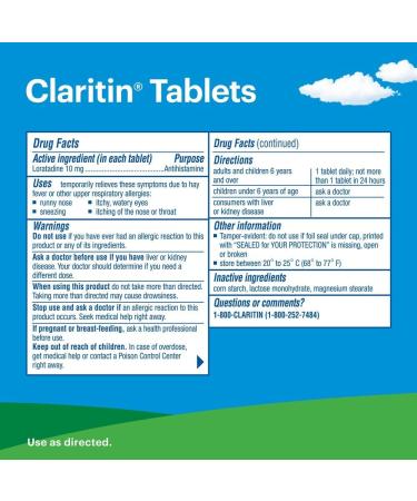 Claritin Non-Drowsy 24 Hour Allergy Relief Tablets - 2 Pack, 20 Ea - Indoor and Outdoor - Buy Online on GoSupps.com