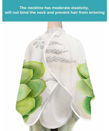 Green Succulent Barber Cape - Adjustable 55x63 Inch Hair Cutting Cape for Women Men Kids | Summer Tropical Vintage Styling Accessory - Buy Online on GoSupps.com