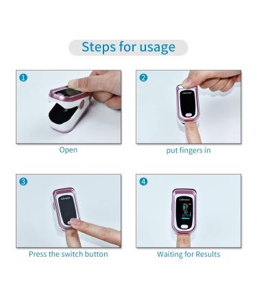Pulse Oximeter Fingertip | Blood Oxygen Saturation Monitor | Spo2 & Respiratory Rate Monitoring - Rose Gold - Buy Online on GoSupps.com