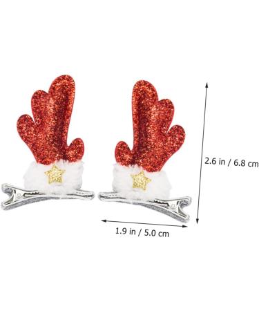 Beaupretty Kids Pairs Elk Sequin Barrette Xmas Hair Accessories Xmas Hair Decorations Reindeer Hairpin kids barrettes for hair Holiday Hair Clips fabric child two piece suit elk Fabric - Buy Online on GoSupps.com