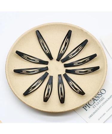 24 Pcs Black Snap Hair Clips - Metal No-slip Barrettes for Women and Girls - Small Hair Clips for Makeup Styling - Oval Clips - Buy Online on GoSupps.com