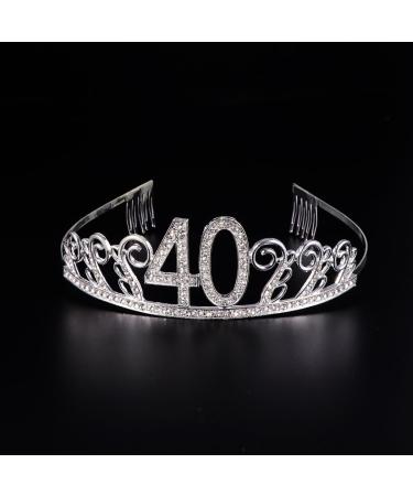 Frcolor Birthday Crystal Tiara Crown 40th Rhinestone Princess Queen Headband - Buy Online on GoSupps.com