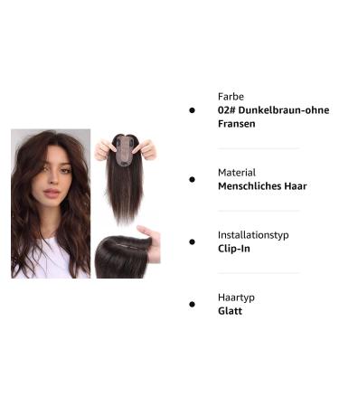 Clip-In Real Hair Extensions & Toppers | 130% Density Dark Brown Hair Pieces for Women - 30cm 38g - Buy Online on GoSupps.com