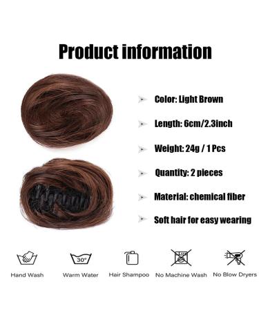 RPAEOY 2-Pack Claw Clip Hair Bun for Women - Light Brown Messy Bun & Ponytail Scrunchy | Synthetic Hair Donut Clip - Buy Online on GoSupps.com