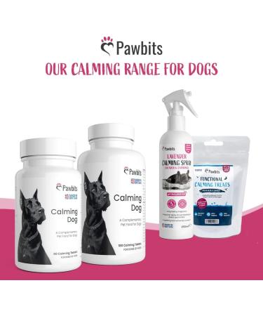 Pawbits 60 Calming Tablets for Anxious Dogs - Natural Calm Aid for Fireworks, Travel & Vet Visits - Buy Online on GoSupps.com
