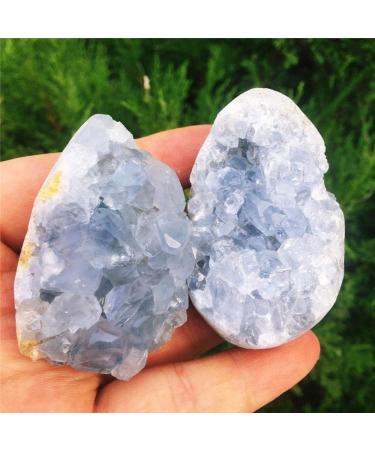 Crystal Rough Natural Crystal Rough Natural Blue Crystal Cave Quartz Celestite Crystal Specimen Cluster Specimen Blue Crystal Cave Home Decoration Decoration 1pcs 90g--100g - Buy Online on GoSupps.com