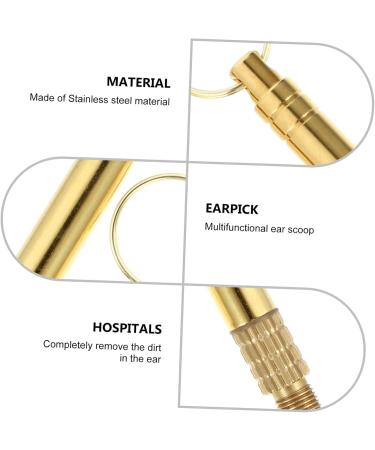 PACKOVE 3pcs Professional Brass Ear Cleaning Tools Kit Earwax Removal Tools for Wax Removal and Canal Massage Yellow - Buy Online on GoSupps.com