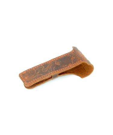 JJNUSA Handmade Leather Razor Travel Sleeve Case - Double Edge Razor 4.5 | Vintage Style Flower Brown - Buy Online on GoSupps.com