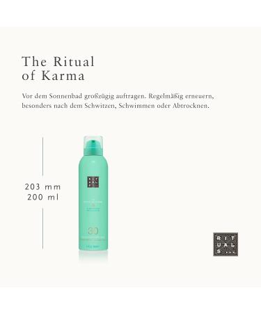 Buy Rituals Sunscreen LSF 30 | The Ritual of Karma Sun Protection Spray with Aloe Vera Holy Lotus White Tea & Ginkgo Biloba | UVA/UVB Protection & Natural Antioxidants - Shop Internationally! - Buy Online on GoSupps.com