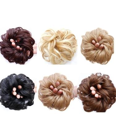Messy Bun Hair Piece for Women Donut Hair Bun Scrunchie for Women Girls Curly Wave Synthetic Chignon Hairpiece with Rubber Band Messy Bun Hair Pieces Extensions Fake Hair Accessories for Women Girl 6T88 - Buy Online on GoSupps.com