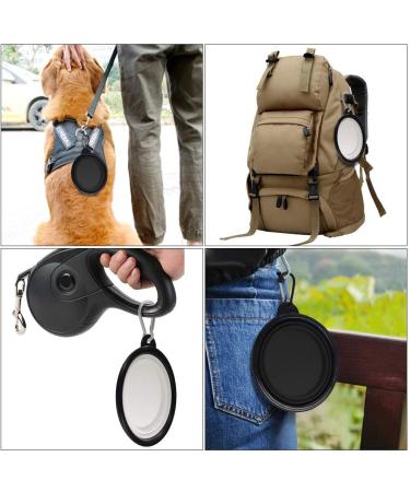 Slson 2-Pack Foldable Travel Dog Bowl - Safe Portable Pet Bowls with Carabiners | Ideal for Cats & Dogs (350ml Black & White) - Buy Online on GoSupps.com