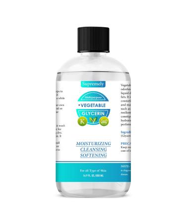 Supremely Vegetable Glycerine (Glycerol) 500ml Organic Vegan Non GMO Natural Humectant Fragrance Free Versatile Moisturizer for All Needs