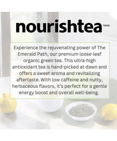 Nourishtea - The Emerald Path | Organic premium loose leaf green tea | Low-Caffeine | Brew over 40 cups | 100g Pouch - Buy Online on GoSupps.com