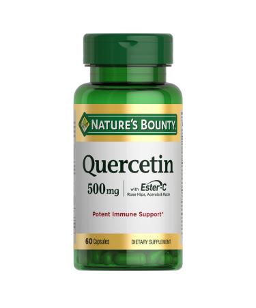 Nature s Bounty Quercetin Immune Support 500mg With Vitamin C Rose Hips & Rutin 60 count 60 Count (Pack of 1)