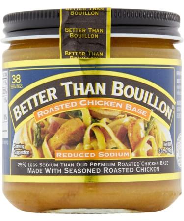 Better Than Bouillon Reduced Sodium Roasted Chicken Base Made with Seasoned Roasted Chicken & Less Sodium 38 Servings Per Jar 8 Ounce (Pack of 3) Chicken 170.1 g (Pack of 4) - Buy Online on GoSupps.com
