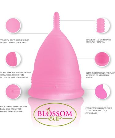 Blossom Menstrual Cup Set - Two Cups (Large Purple & Small Pink) | Eco-Friendly Comfortable Period Solution - Shop Now for International Shipping - Buy Online on GoSupps.com
