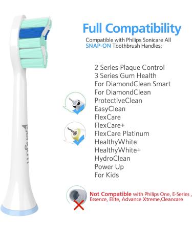 Senyum Replacement Toothbrush Heads for Philips Sonicare - 10 Pack, White | Compatible with Sonicare Electric Toothbrushes - Buy Online on GoSupps.com