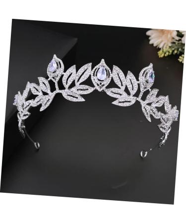 Hair Clip Headband Women Rhinestone Headwear Leaf Crown Hair Accessory Retro Decor Prom Props Tiara - Buy Online on GoSupps.com