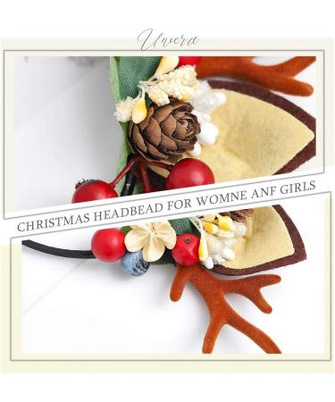 Unicra Christmas Flower Antlers Headband for Women and Girls - Festive Elk Deer Hair Piece for Halloween - Buy Online on GoSupps.com