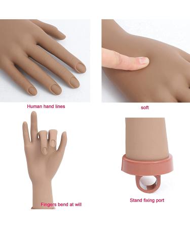 Acrylic Nail Practice Hand with C-clamp | Fake Nails Training Hand for Nail Technicians - Chocolate Hand - Buy Online on GoSupps.com