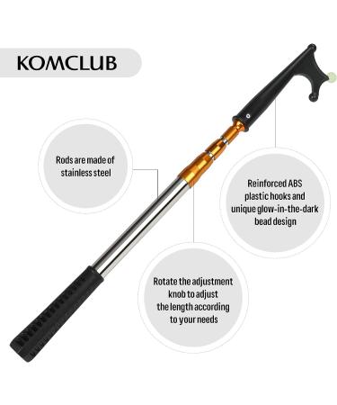 KOMCLUB Telescoping Boat Hook with Luminous Beads - Adjustable 52.7in Stainless Steel Rod for Boating - Non-Slip Handle Docking Tool - Buy Online on GoSupps.com