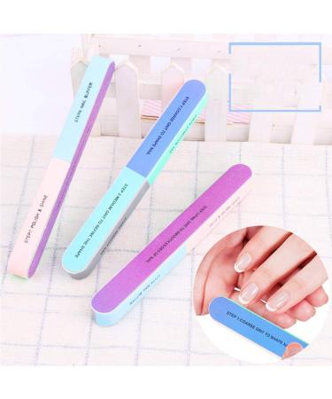 LANTRO JS Nail File 7 0.8 0.6inches Colorful Multiple Side Nail Files Emery Board Nail Care Tool and Buffer Sanding Sponge Files Buffer Polisher - Buy Online on GoSupps.com