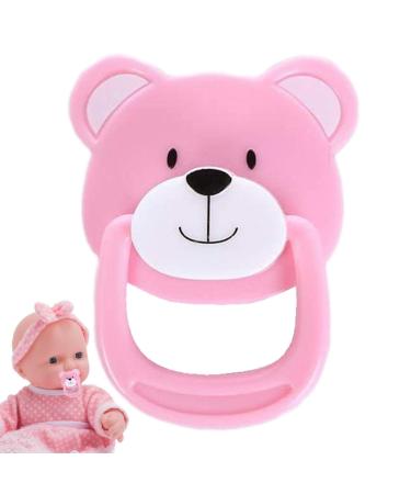 Zasdvn newborn pacifier |Simulation magnetic pacifier magnetic pacifier for reborn baby bear -shaped doll accessories simulation of magnetic pacifiers toy gifts for pink