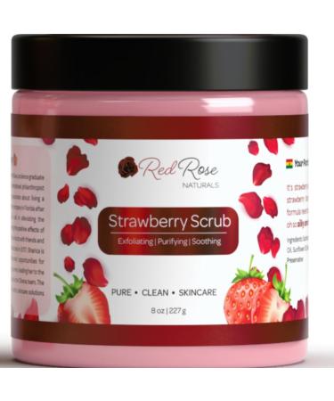Strawberry Body Scrub Exfoliating Sugar Scrub For Women Long Lasting Perfume Vegan-Friendly 8 oz.