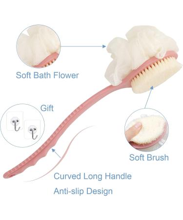 2 Pack Body Brush Back Scrubber Set - Long Handle Shower Bath Loofah Bristles Sponge for Men and Women - Wet/Dry Use (2PACK) - Buy Online on GoSupps.com