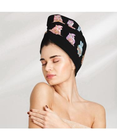 Happy Easter Gnomes Microfiber Hair Towel | Super Absorbent Coral Velvet Wrap for Women | Quick Dry Cap for Long Curly & Thick Hair - Buy Online on GoSupps.com