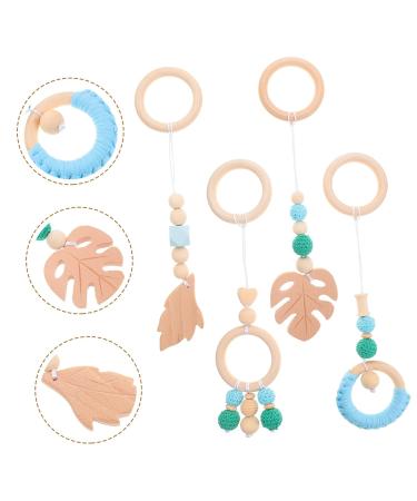 Generic 4pcs Stroller Yarn Bead Pendant Stroller Newborn Woody Wooden Play Gym Infant Stroller Safety Nursery Bed Hanging Rattle Wood Crib Wood Beech - Buy Online on GoSupps.com