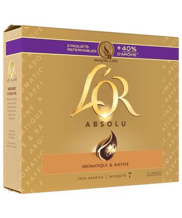 L'OR Caf Moulu Arabica Intense Ar me Riche et Cors pour une Pause Gourmande (2x250g) - Le Lot De 3