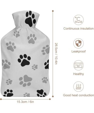 Cute Gray Paw Hot Water Bottle with Plush Cover - Hand Warmer for Adults & Children | 26.5x15.3cm - International Shipping Available - Buy Online on GoSupps.com