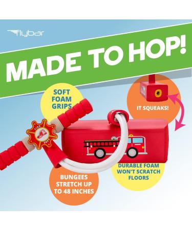Flybar Pogo Hopper Firefighter Role Play Set with Fire Hat and Vest - Fun Fireman Costume with Siren and Flashing Lights for Indoor and Outdoor Play - Ages 3 and Up - Buy Online on GoSupps.com