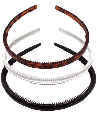 Topkids Accessories: Plastic Hair Ripped Bands & Combs - Black Transparent & Brown (Set of 3) - Ideal for Kids - Buy Online on GoSupps.com